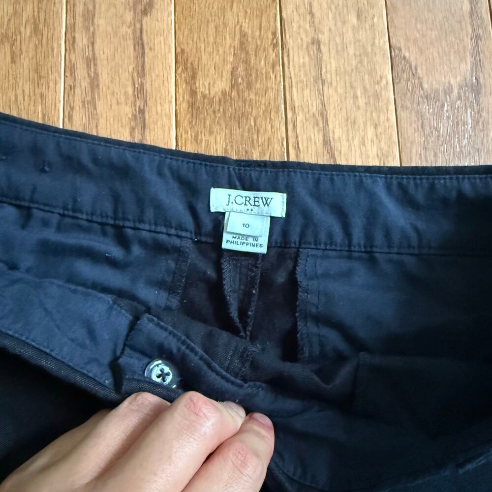J. Crew | Preppy Summer Vacation Black Linen Blend Shorts Scallop Hems Size 10 - Picture 6 of 10